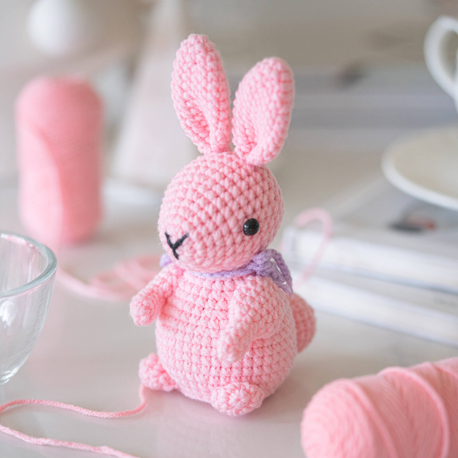 MeWaii® Crochet Bunny Crochet Kit For Beginners With Easy Peasy Yarn