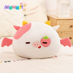 MeWaii®  Throw Pillow Cushion Family Strawberry Cow Stuffed Animal Kawaii Plush Body Squishy Pillow