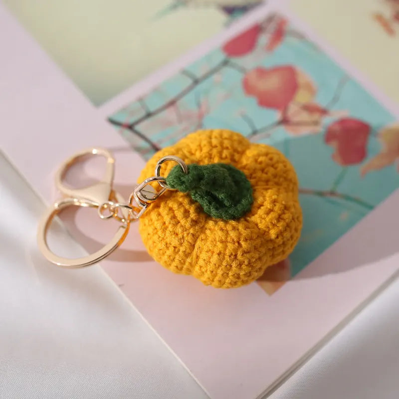 Handmade Crochet Pumpkin Keychain