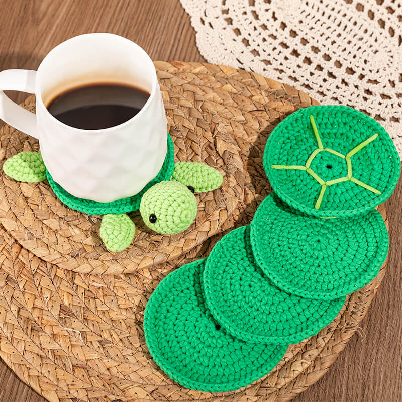MeWaii® Crochet Turtle Pad Crochet Kit for Beginners with Easy Peasy Yarn