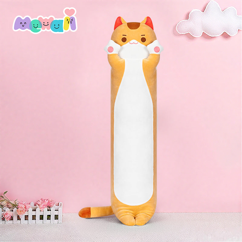 MeWaii® Kitten Orange Stuffed Animal Kawaii Plush Pillow Squishy Toy