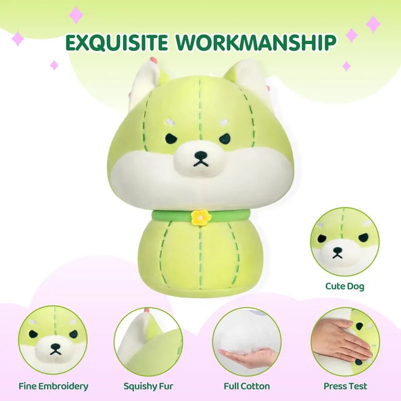 MeWaii® Mushroom Family Cactus Dog Cute Kawaii Plush Pillow Squish Toy