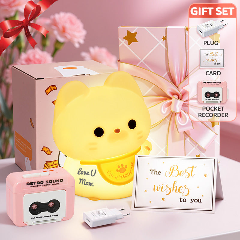 Mother's Day Limited Gift Set Special for every Momy Engraving Squishy Silicone LED Night Light