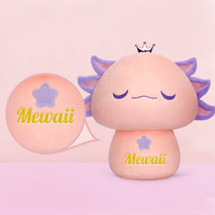 MeWaii® Mushroom Family Crown Axolotl Kawaii Plush Pillow Squish Toy