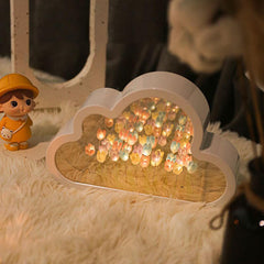Handcrafted DIY Cloud Tulips Mirror LED Night Light For Gift USB plug Plug-In Tulips Lamp