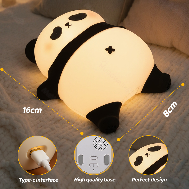 Napping Panda Breathing Squishy Silicone Companion Sound LED Night Light Perfect Gift
