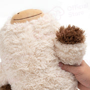 MeWaii® Brown Cow Fuzzy Long Haired Weighted Stuffed Animal with Microwavable Heating Pad