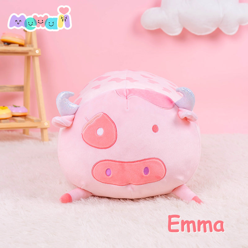MeWaii® Fluffffy Family Strawberry Cow Stuffed Animal Kawaii Plush Pillow Squishy Toy
