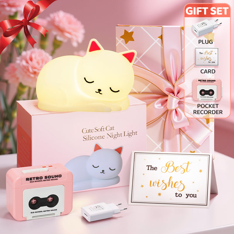 Mother's Day Limited Gift Set Special for every Momy Engraving Squishy Silicone LED Night Light
