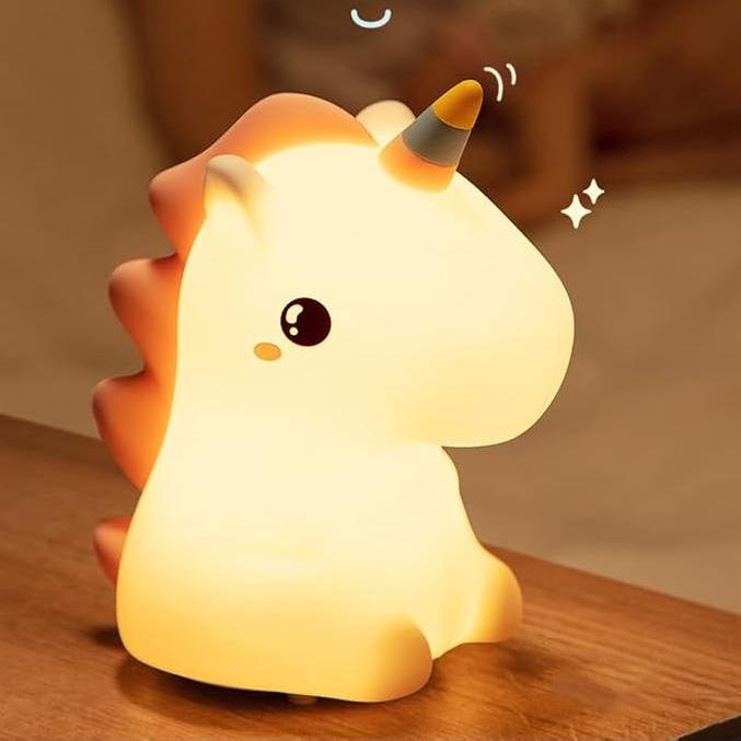 Squishy Silicone Unicorn LED Night Light - Perfect Gift for Kids and Girls