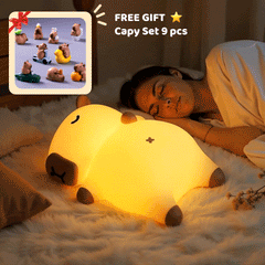 Breathing Capybara Sleeping Squishy Silicone Companion Sound LED Night Light Perfect Gift