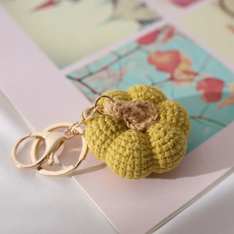 Handmade Crochet Pumpkin Keychain
