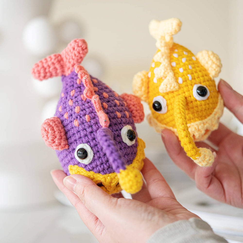 MeWaii® Crochet 2pcs Monkfish Crochet Kit For Beginners With Easy Peasy Yarn