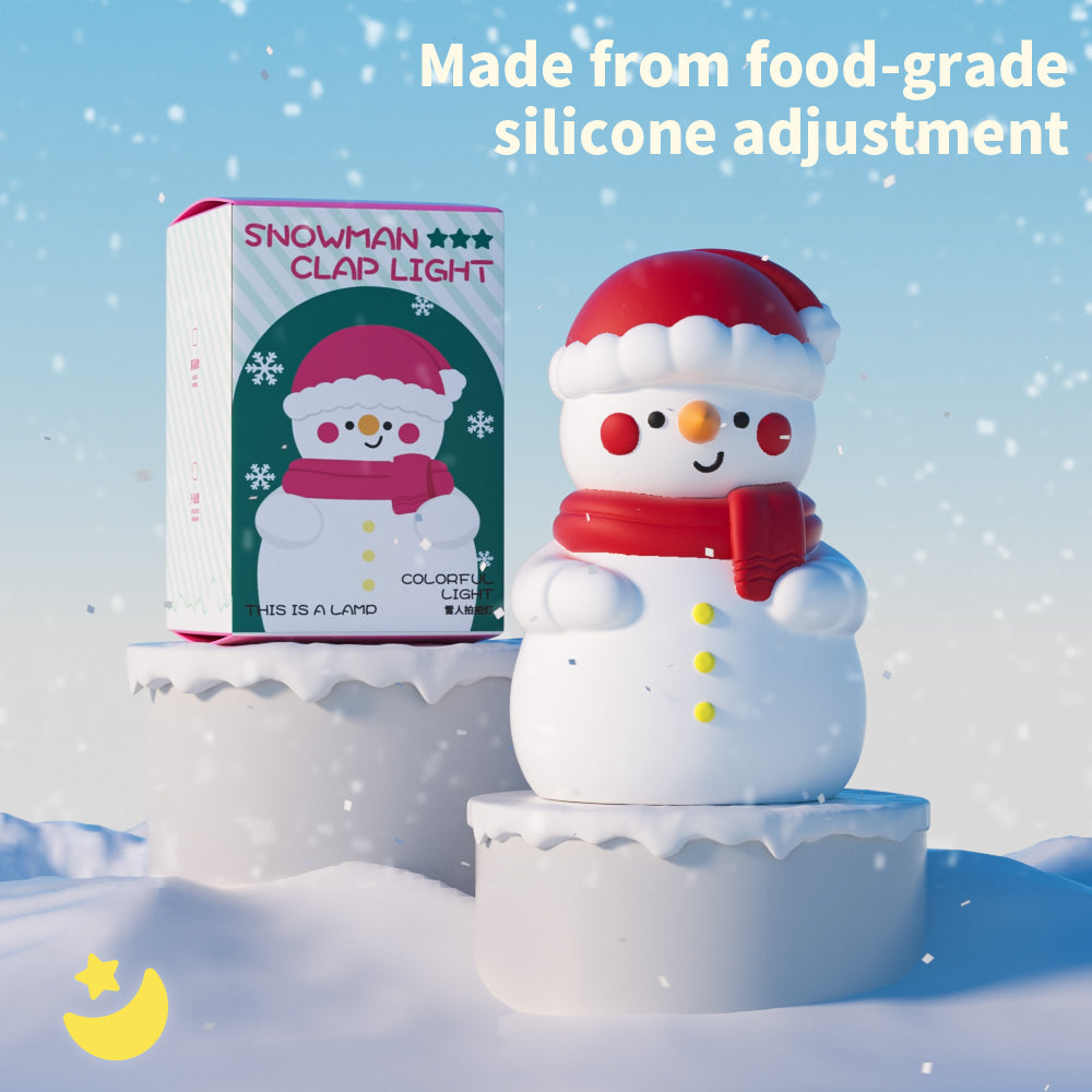 Squishy Silicone Christmas Snowman LED Night Light - Perfect Gift for Kids and Girls