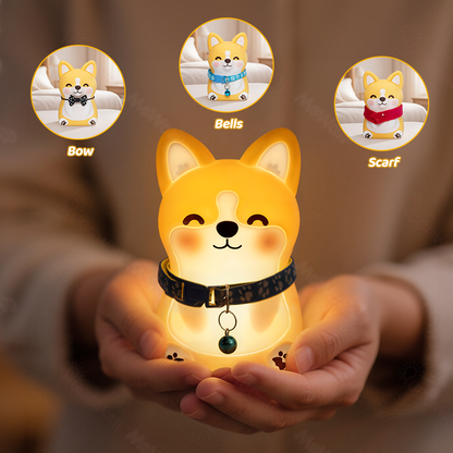Veilleuse LED en silicone souple en forme de corgi – Cadeau idéal pour les enfants et les filles