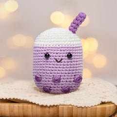 MeWaii® Crochet Purple Boba Crochet Kit for Beginners with Easy Peasy Yarn
