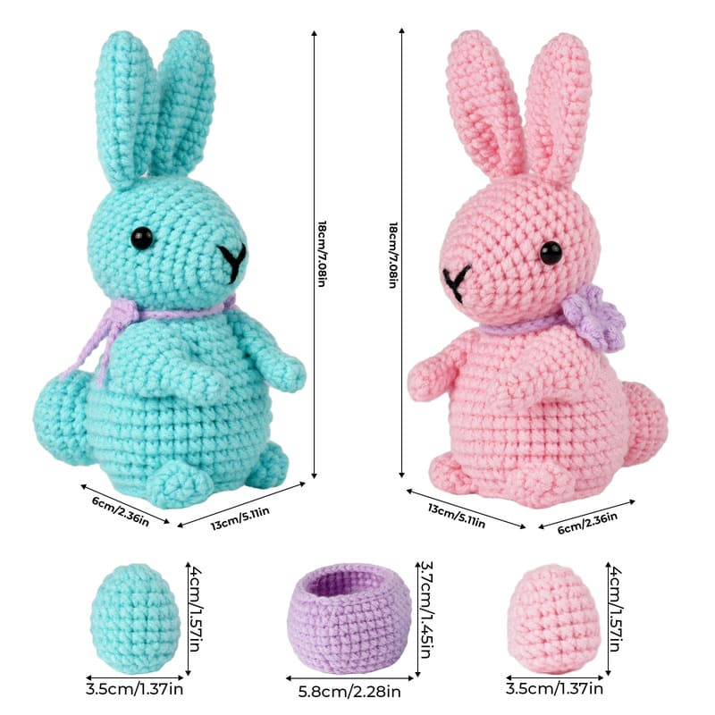 MeWaii® Crochet Bunny Crochet Kit For Beginners With Easy Peasy Yarn