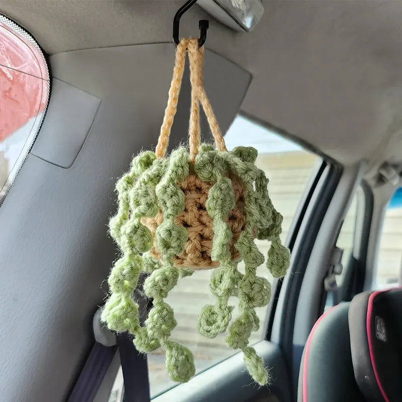 MeWaii® Handmade Crochet Flowers and Potted Plants Car Hanging
