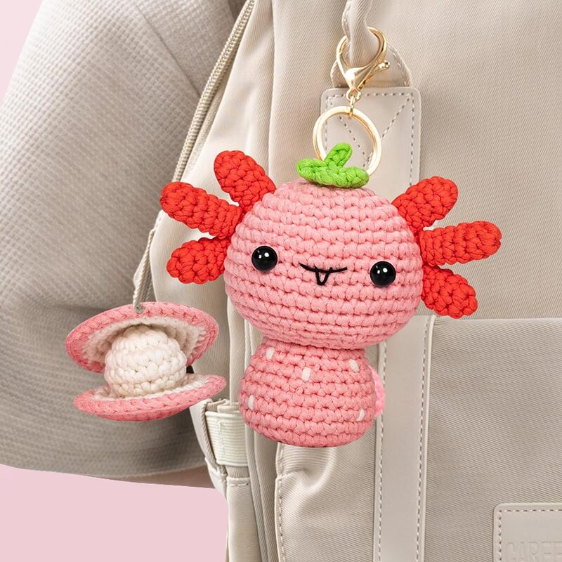 MeWaii® Crochet Axolotl Crochet Kit for Beginners with Easy Peasy Yarn
