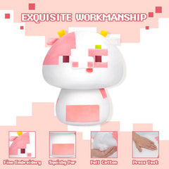 MeWaii® Mushroom Family Digital Cow Kawaii Plush Pillow Squish Toy