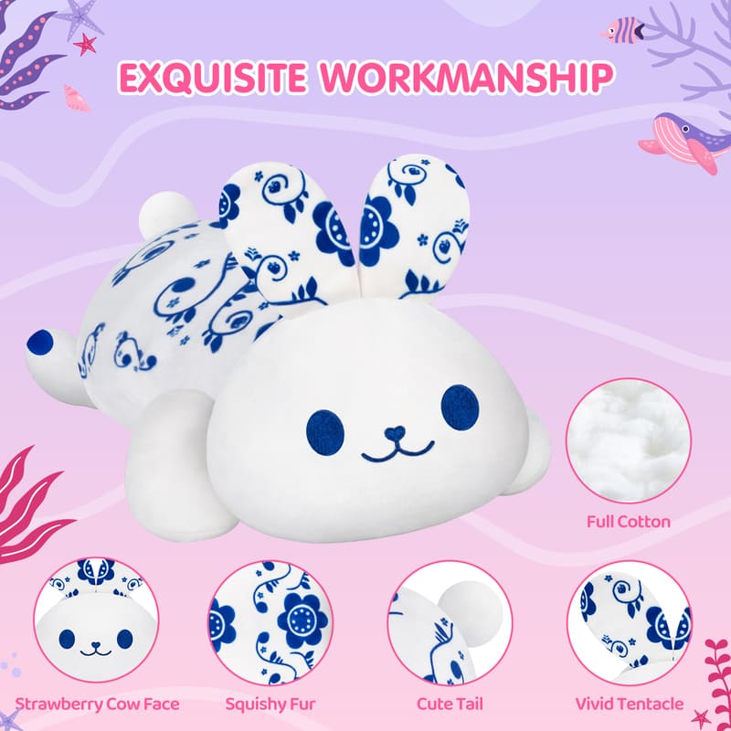 MeWaii® Cute Animal Lannie Rabbit Plush Pillow Kawaii Plushies Stuffed Toys Squishy Plushies Cuddle Body Pillow