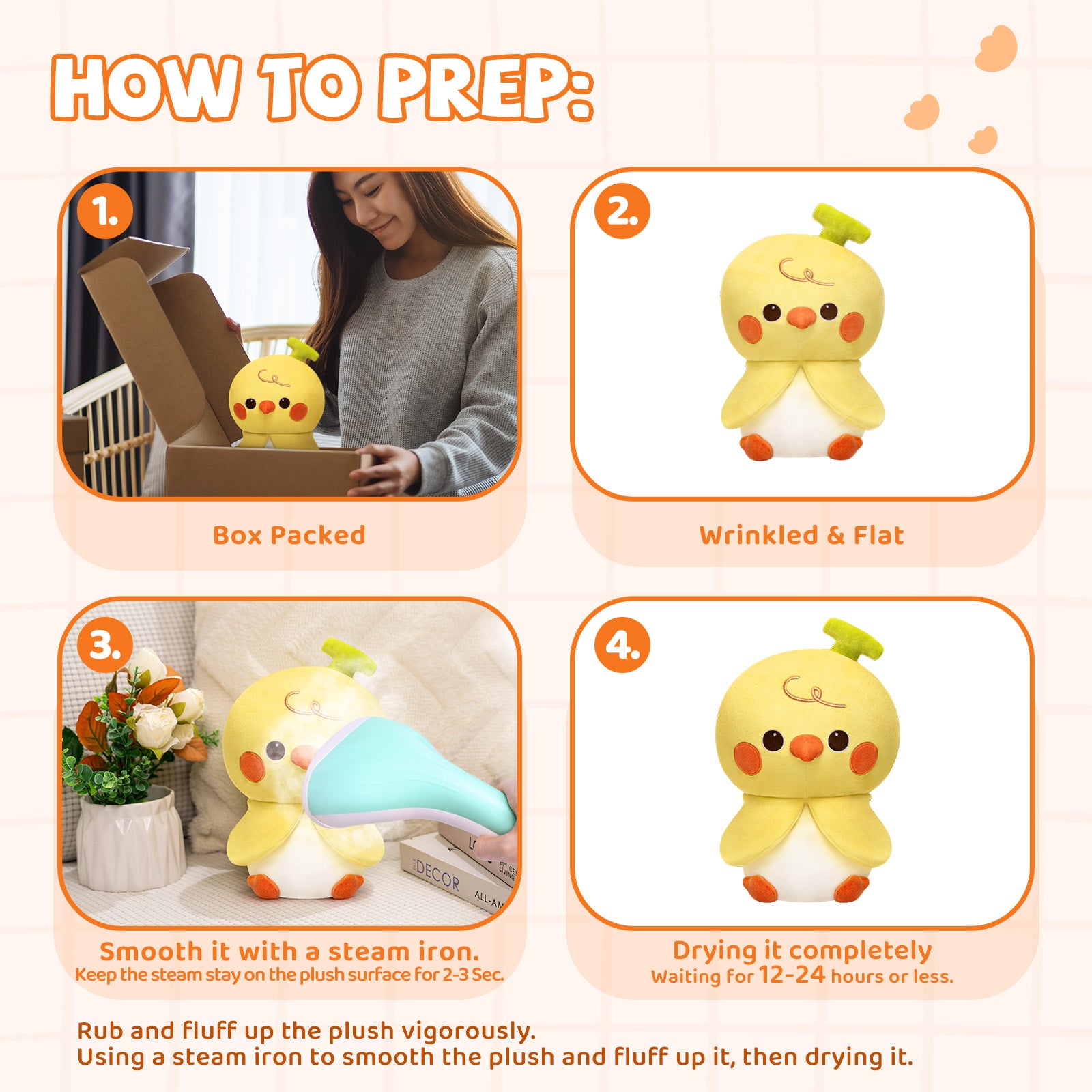 MeWaii® Food Fruit Animals Series Banana Cockatiel Pillow Kawaii Plush Pillow Squish Toy