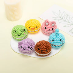 MeWaii® Crochet 5Pcs Macarons Crochet Kit for Beginners with Easy Peasy Yarn