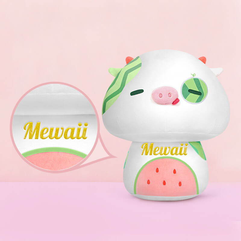 MeWaii® Mushroom Family Watermelon Cow Kawaii Plush Pillow Squish Toy