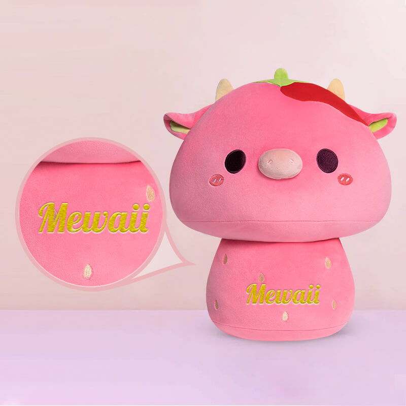 MeWaii® Mushroom Family Painted Berry Cow Kawaii Plush Pillow Squish Toy