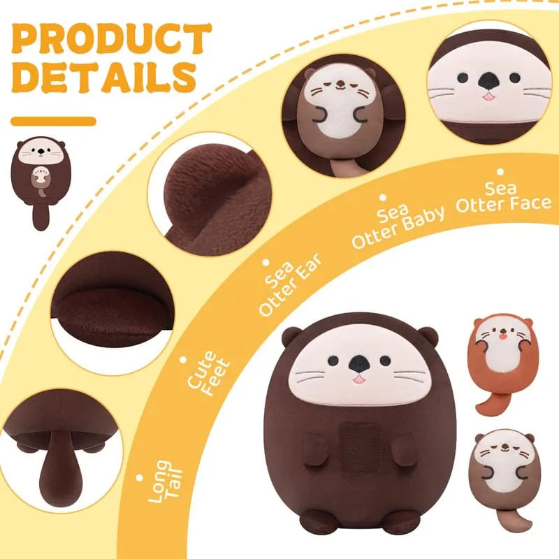 MeWaii® Stuffed Animal Kawaii Otter Plush Pillow Squishy Toy With Hoodie