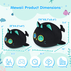 MeWaii® Ocean Series Magic Cat Stuffed Animal Kawaii Plush Pillow Squishy Toy