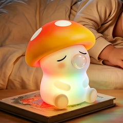 MeWaii Bubble Mushroom Silicone Squishy Night Light - Perfect Gift for Kids and Girls