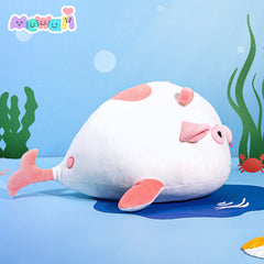 MeWaii® Ocean Series Pink Whale Cow Stuffed Animal Kawaii Plush Pillow Squishy Toy