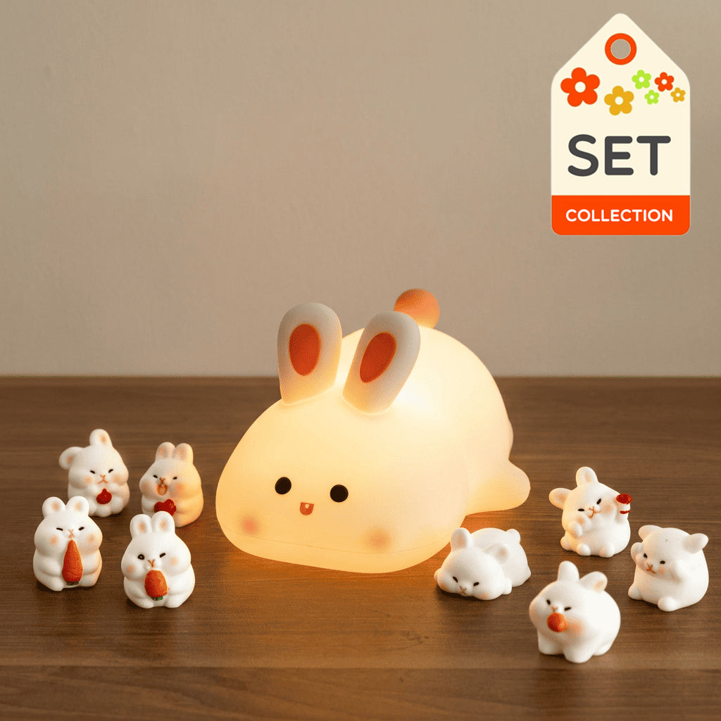 Niedliche Kaninchen LED Squishy Tap Tap Nachtlicht Lampe
