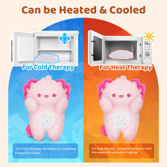 MeWaii® Heating Family Pink Axolotl Heatable Stuffed Plush Warm Stuffed Animals Unscented Microwavable Warmable Heating Pad Toy