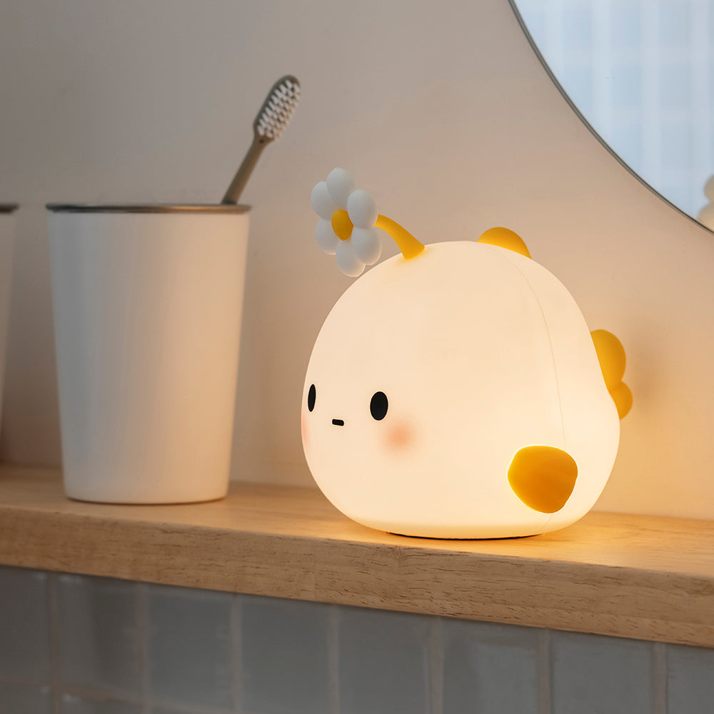 Squishy Silicone Flower Fish LED Night Light - Perfect Gift for Kids and Girls