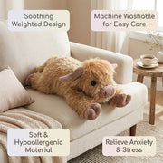 Highland Cow Weighted Stuffed Animal with Microwavable Heating Pad
