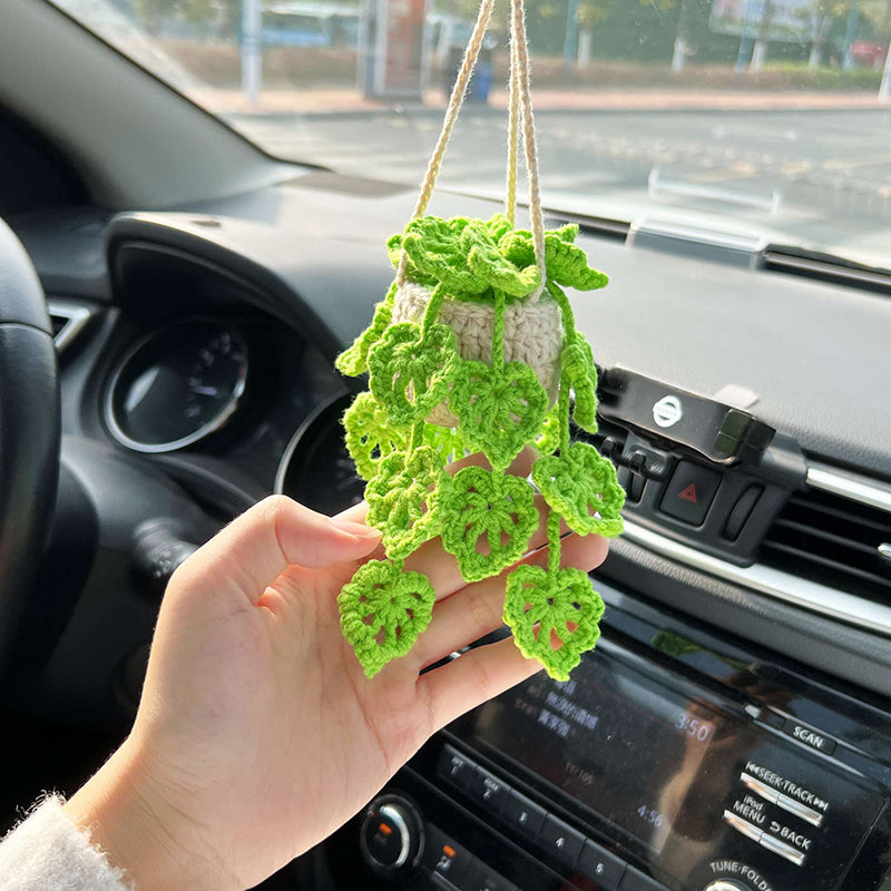 MeWaii® Handmade Crochet Flowers and Potted Plants Car Hanging