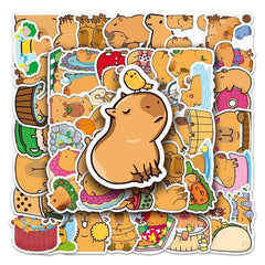50 Stück süße Capybara-Aufkleber, Tier-Graffiti-Aufkleber für DIY-Skateboard, Telefonkasten, Gepäck, wasserdichte Aufkleber