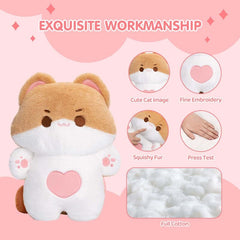 MeWaii® Kitten Orange Kawaii Plush Pillow Squish Toy