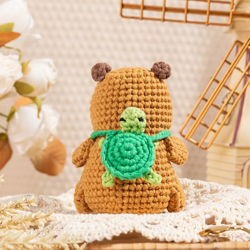 MeWaii® Crochet Capybara Crochet Kit for Beginners with Easy Peasy Yarn