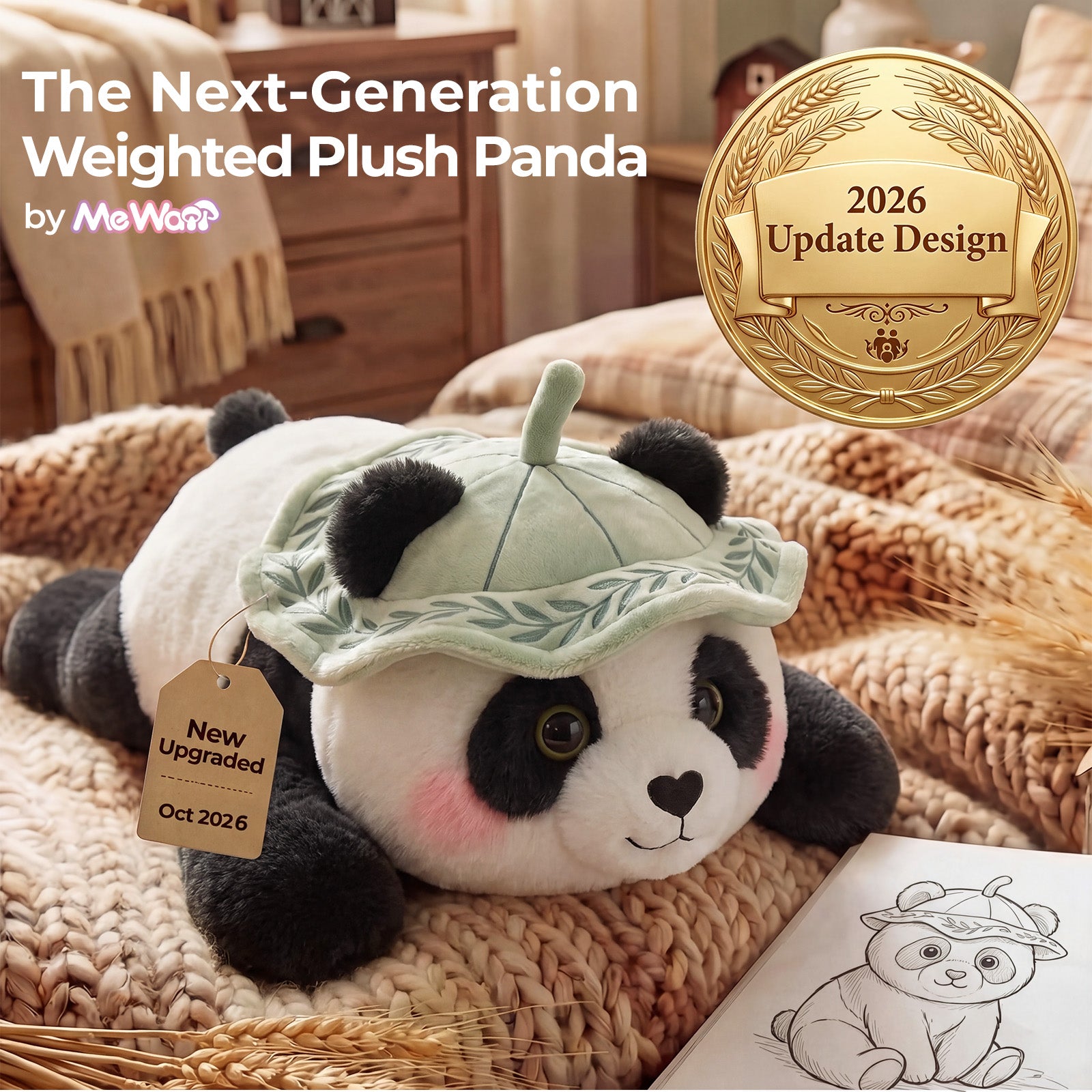 MeWaii® Panda Weighted Stuffed Animal with Microwavable Heating Pad