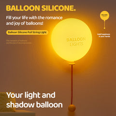 Balloon Silicone Squishy Night Light with String Switch LED Wall Hanging Lamp Perfect Gift