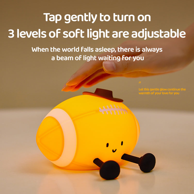 Huggwaii Football Silicone Squishy Night Light Cute Sports Lamp for Bedroom Perfect Gift