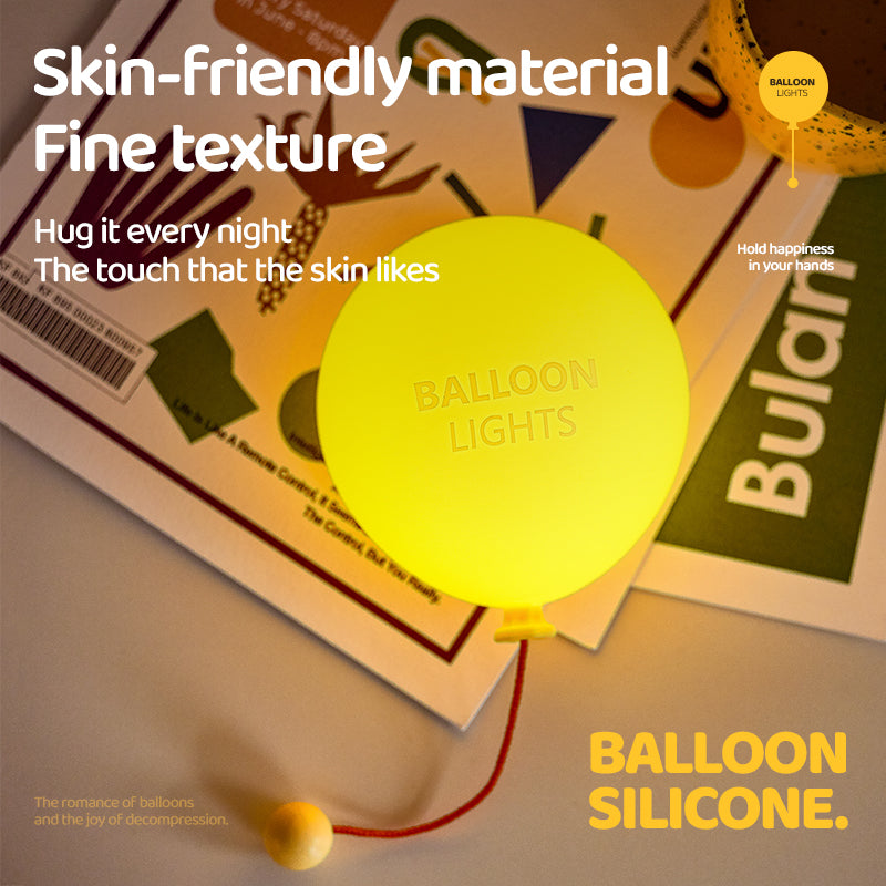 Balloon Silicone Squishy Night Light with String Switch LED Wall Hanging Lamp Perfect Gift