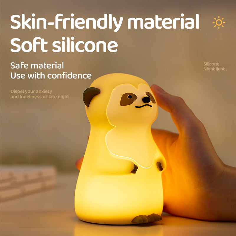 Cute Meerkat Silicone Squishy Night Light Rounded Mini Animal Lamp Perfect Gift