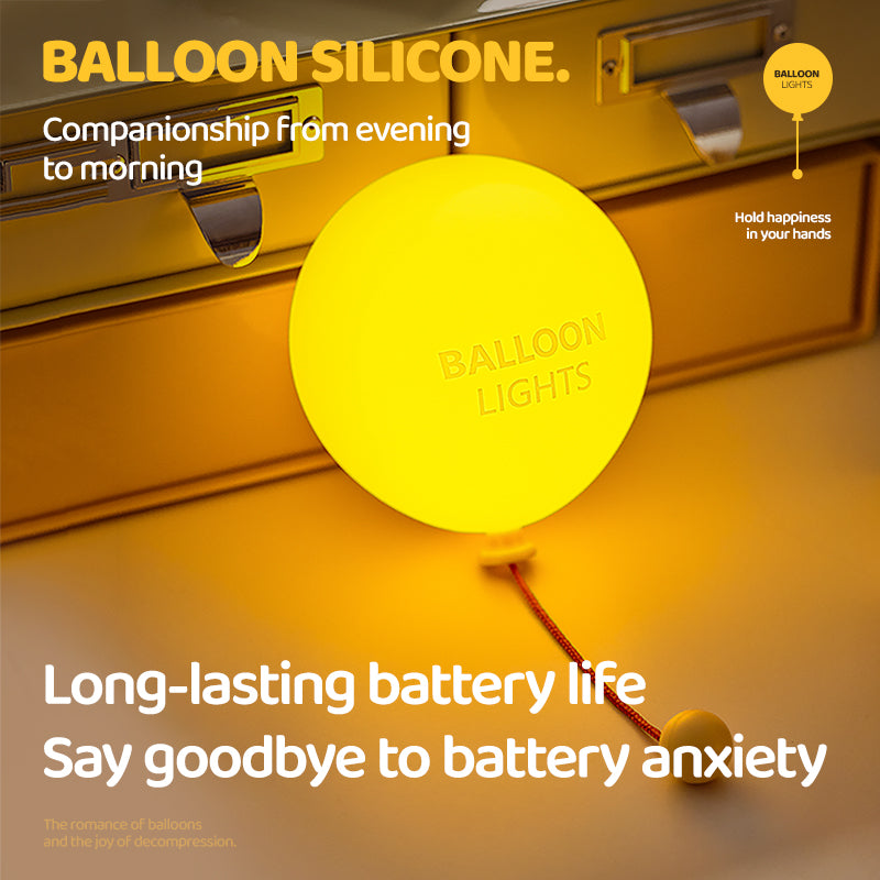 Balloon Silicone Squishy Night Light with String Switch LED Wall Hanging Lamp Perfect Gift