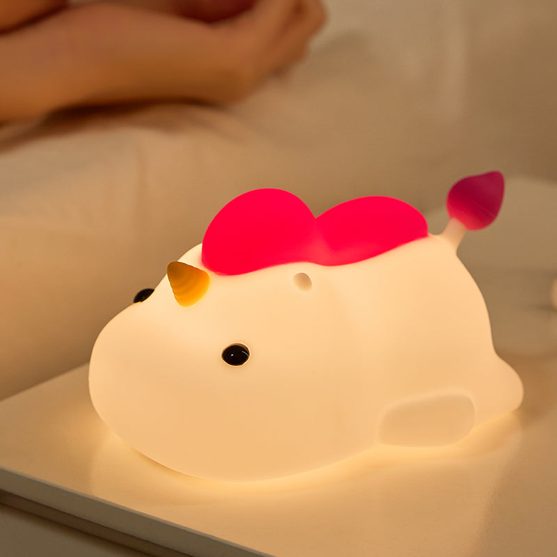 Chubby Unicorn Silicone Squishy Night Light Perfect Gift Sleep Companion Stress Relief