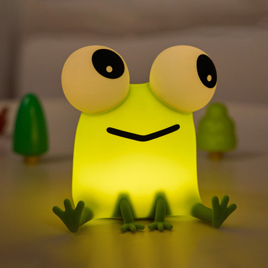 Frosch mit großen Augen, entzückendes kleines Squishy-Nachtlicht aus Silikon, perfektes Geschenk