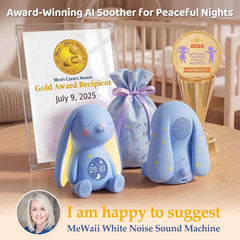 Mewaii® Bunny Baby White Noise Machine – AI Cry Detection Sleep Trainer with Soothing Sounds & Night Light®